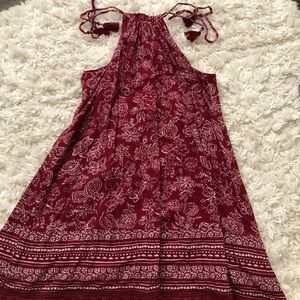 Red boho dress